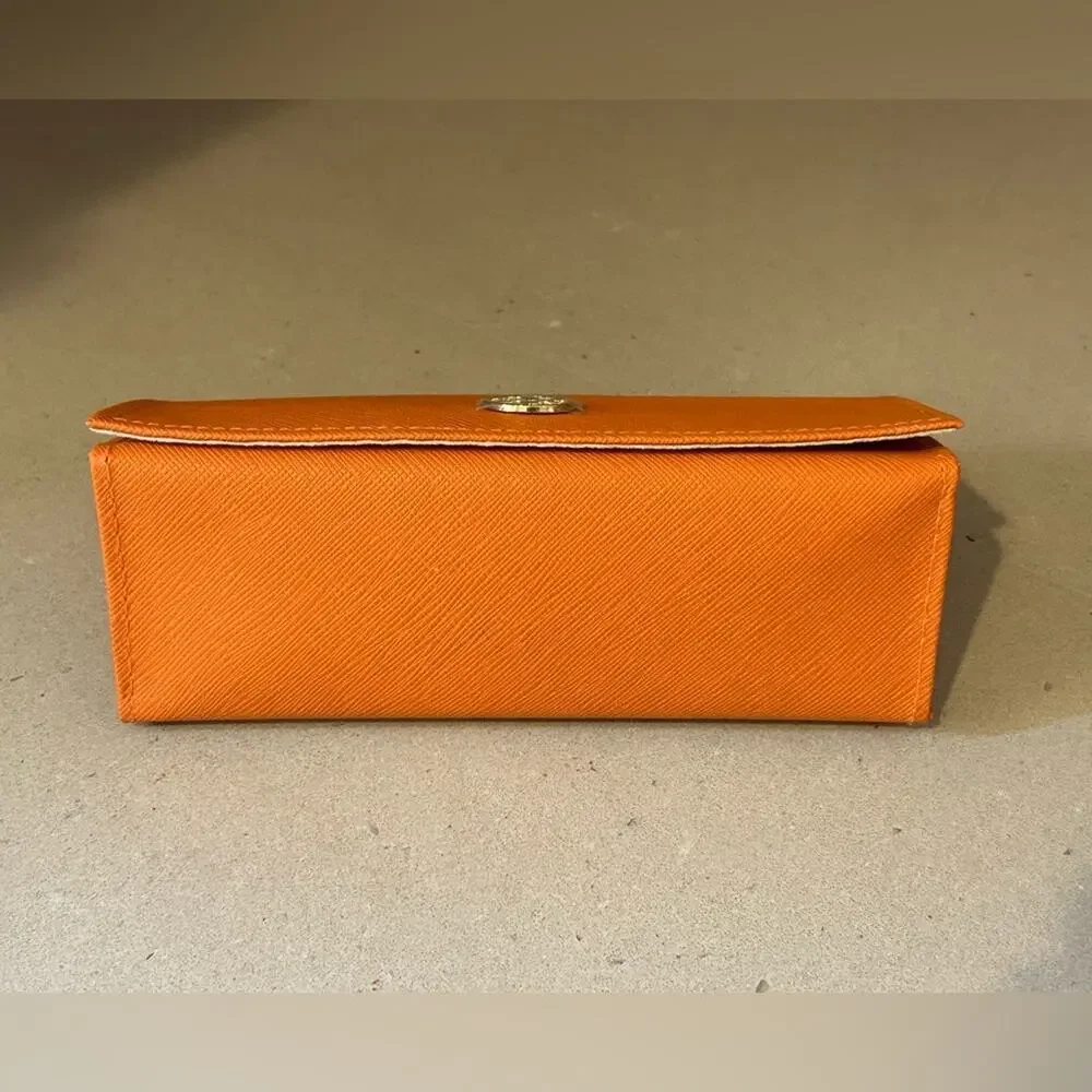 NWOT Tory Burch orange triangular eyeglass class eyewear saffiano leather